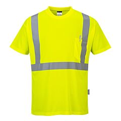 Portwest S190 Hi-Vis Pocket T-Shirt, Class 2, Yellow