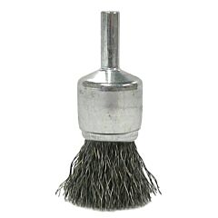Weiler 10017V Crimped Wire Solid End Brush, Stainless Steel, 3/4 In Dia, 22000 Rpm, Vending