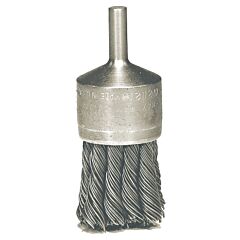 Weiler 10029V Knot Wire End Brush, Stainless Steel Bristles, 3/4 In Brush Dia X 0.014 In Wire, 25000 Rpm, Vending, 3 Ea/Bx