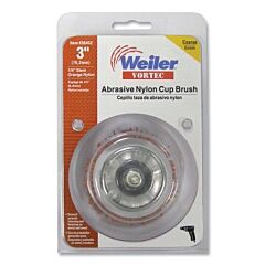 Weiler 36452 Vortec Pro® Knot Wire Cup Brush, 3 In Dia, Abrasive Nylon, Orange