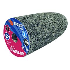 Weiler 68305 Type 16 Round Tip Grinding Cone, 1-1/2 In Dia, 24 Grit, 3/8 In To 24 Arbor, Aluminum Oxide