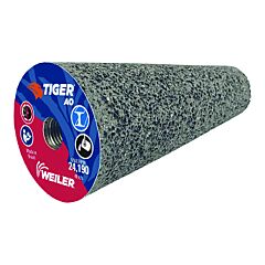 Weiler 68315 Type 17 Flat Tip Grinding Cone, 1-1/2 In Dia, 24 Grit, 3/8 In To 24 Arbor, Aluminum Oxide