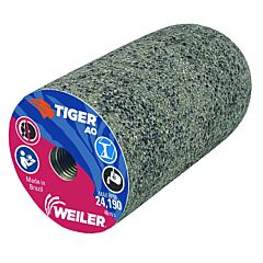 Weiler 68325 Type 18R Round Tip Grinding Plug, 1-1/2 In Dia, 24 Grit, 3/8 In To 24 Arbor, Aluminum Oxide