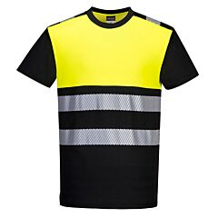 Portwest Pw311 Pw3 Hi-Vis Class 1 T-Shirt, Type O Class 1, Black/Yellow