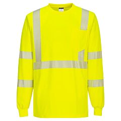 Portwest S195 Segmented Tape Long Sleeve T-Shirt, Class 2, Yellow