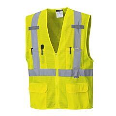 Portwest Us370 Atlanta X Back Hi-Vis Vest, Class 2, Yellow