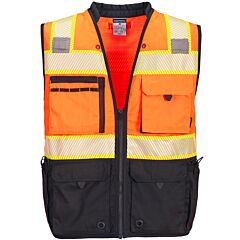Portwest Us375 Premium Surveyor Vest, Class 2, Orange/Black
