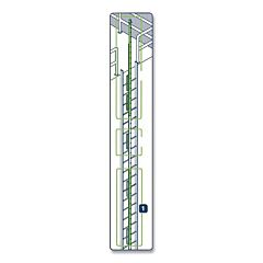 Honeywell Miller 526-105-001 Saf-T-Climb Rail, 3 Ft, 316L Stainless Steel Rail
