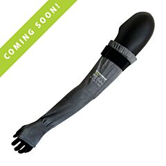 Armor Guys 00-804Tvc 18'' 18G Gray Kyorene Pro Cut Resistant Sleeve With Thumbhole, V Slot And Elastic Velcro, Ansi A9