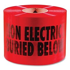 Empire Level 22-130 Shieldtec Standard Non-Detectable Safety Tape, Caution Electric Line Buried Below, 1000 Ft L, 6 In W, Red