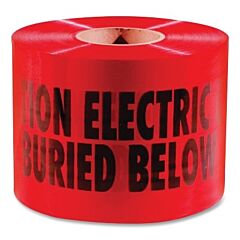 Empire Level 22-130Db Shieldtec Standard Non-Detectable Safety Tape, Caution Electric Line Buried Below, 1000 Ft L, 6 In W, Red, Dspr Box