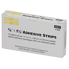 First Aid Only 1-040 3/8" X 1.5” Plastic Bandages, 40/Box