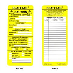 Brady 104114 Scafftag Yellow Caution Inserts, Pack Of 100 Each