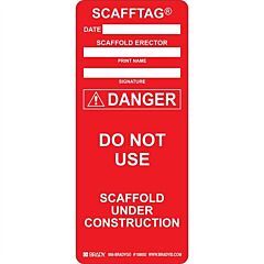 Brady 108002 Scafftag Danger Inserts, Red