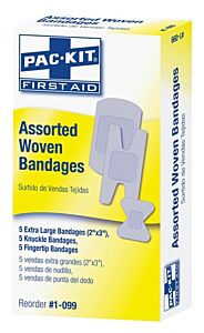 First Aid Only 1-099 Assorted Fabric Bandages (5 Patch, 5 Knuckle, 5 Fingertip)