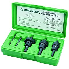 Greenlee 635 Carbide-Tipped Hole Cutter Kit, Tungsten, 7/8 In To 1-3/8 In Cut Dia