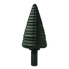 Greenlee Gsb09 Gsb Series Step Bit, 1-1/8 In, 3/16 In To 1/8 In Dia Cutting, 3-Step