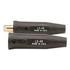 Lenco 5050 Cable Connector, Single Oval Point Screw Connection, Male/Female, 1/0 To 2/0 Awg Cap, Black