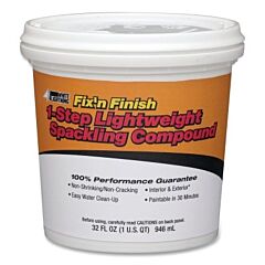 White Lightning Wl60512 1-Step Lightweight Spackling Compound, 1/2 Pint, Tub, White