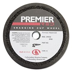 Carborundum 5539509155 Snagging Cup Wheel, 6 In Dia, 2 In Thick, 16 Grit Zirconia Alumina
