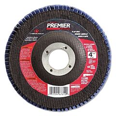 Carborundum 5539563747 Premier Red Zirconia Alumina Type 27 Flap Discs, 7 In, 40 Grit, 7/8 In Arbor