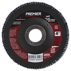 Carborundum 5539563929 Premier Red Zirconia Alumina Type 27 Fat Boy Flap Disc, 4-1/2 In Dia, 40 Grit , 7/8 In Arbor, 13300 Rpm