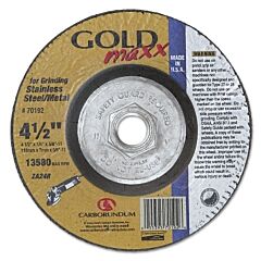 Carborundum 5539570193 Depressed Center Wheel, 5 In Dia, 1/4 In Thick, 24 Grit Zirconia