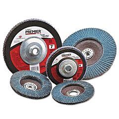 Carborundum 5539570540 Premier Red Zirconia Alumina Type 29 Fat Boy Flap Discs,4 1/2",60 Grit,5/8 Arbor