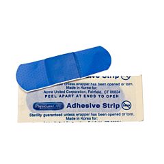 First Aid Only 1-657 Blue Metal Detectable 1" X 3" Plastic Bandages, 1500/Box