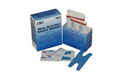 First Aid Only 1-690 Blue Metal Detectable Fabric Knuckle Bandages, 25/Box