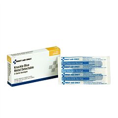 First Aid Only 1-691 Blue Metal Detectable Fabric Knuckle Bandages, 8/Box