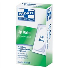 First Aid Only 18-135 Lip Balm Packets, 10/Box
