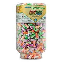 Moldex 6702 Ecostation Dispenser Snap-In Earplug Refill, Recyclable Bottle, Foam Earplugs, Orange/White Swirls/Streaks, Softies