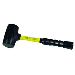 Nupla 10-025 Power Drive Dead Blow Hammer, 2 Lb Head, 2 In Dia, 13-3/4 In Handle L, Yellow