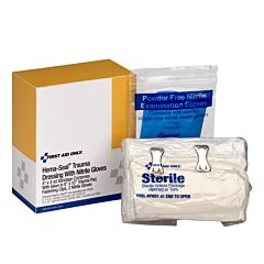 First Aid Only 2-016 Hema-Flex 5" X 9" Bandage Compress, 2 Nitrile Gloves