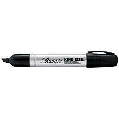 Sharpie 2178476 King Size Permanent Marker, Black, Large Chisel Tip, 6 Count