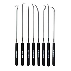 Ullman Chp8-L 8-Pc Hook And Pick Set, High Carbon Steel, Rubber Handles, 9-3/4 In L, Nylon Pouch