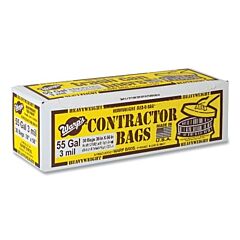 Warp Brothers Hbp55-30-R Trash Can Liners With Recycled Plastic, 55 Gal, 3 Mil, 36 In W X 60 In H, Black