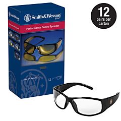 Kimberly Clark 21302 Smith & Wesson Elite Safety Glasses, Black Frame, Clear, Anti-Fog Lens, 1/Each