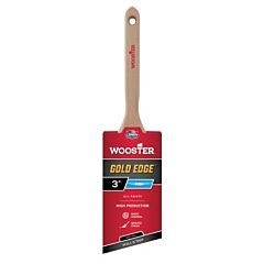 Wooster 52360014 Gold Edge Paint Brush, 5/8 In Thick, 1-1/2 In W, Polyester, Whood Handle, Semi-Oval