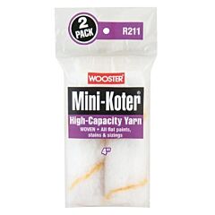 Wooster 00R2110060 High-Capacity Yarn Mini-Koter Mini Roller Covers, 2 Pack, 6 In