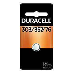 Duracell Durd303357Pk Watch/Electronic Battery, Silver Oxide, 1.5V, 357/303, 1 Ea/Pk