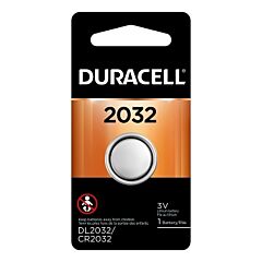 Duracell Durdl2032Bpk Lithium Battery, Coin Cell, 3V, 2032, 1 Ea/Pk