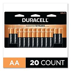 Duracell Durmn1500B20Z Coppertop Alkaline Battery, 1.5V, Aa, 20/Pk
