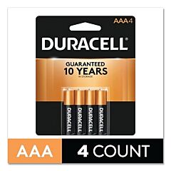 Duracell Durmn2400B4Z Coppertop Alkaline Battery, Aaa, 1.5V, 4/Pk