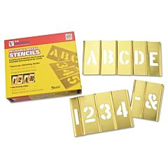 C.H. Hanson 10071 Brass Stencil Letter & Number Set, Brass, 2 In