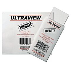 Dynaflux Uvt01 Tufcote Dual Purpose Safety/Cover Lens, 2 In X 4-1/4 In, Polycarbonate, Clear