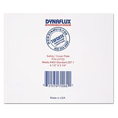 Dynaflux Uvt02 Tufcote Polycarbonate Hard Coated Lens, Scratch Resistant, 4-1/2 In X 5-1/4 In, Polycarbonate, Clear