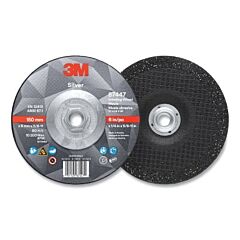 3M 051125-87454 Silver Depressed Center Grinding Wheel, 5 In Dia, 1/4 In, 7/8 In Arbor, 36 Grit