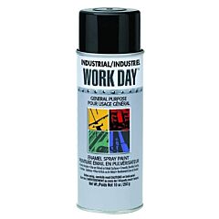 Krylon A04412007 Industrial Work Day Enamel Paint, 16 Oz Aerosol Can, Flat Black